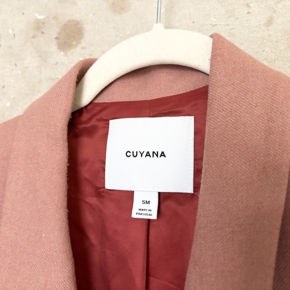 Cuyana Wool Blend Double Breasted Blazer, Pink Dusty Rose - Picture 3 of 5